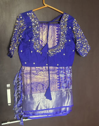 Picture of Fancy pattu saree with work maggam blouse
