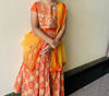 Picture of Combo of Orange neerus lehenga and light pink frock For 2-4Y
