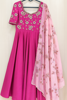 Picture of Pink Floral Chinon Anarkali