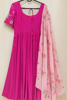 Picture of Pink Floral Chinon Anarkali