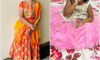 Picture of Combo of Orange neerus lehenga and light pink frock For 2-4Y