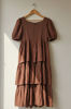 Picture of Brown casual dress with sleeves