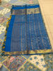 Picture of Lemon Yellow kanchi saree with copper blue big border