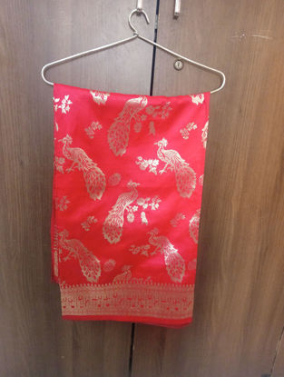 Picture of Peacocks design semi banarasi silk saree