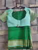 Picture of Vintage inspired bottle green saree