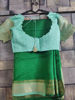 Picture of Vintage inspired bottle green saree