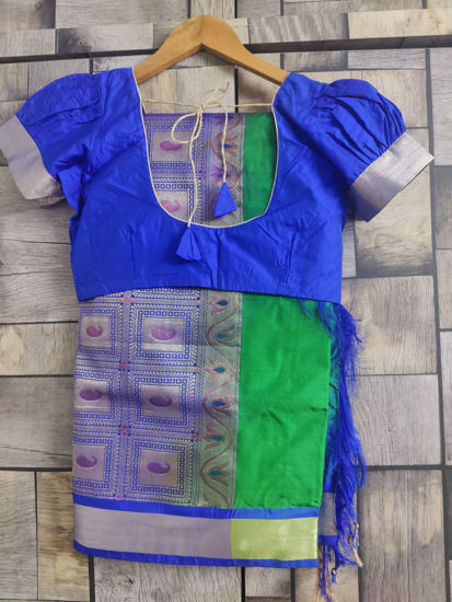 Picture of Semi silk saree inspired by kanchipuram pattern