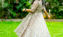 Picture of Light beige soft organza floral printed frock