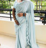 Picture of Pastel blue ruffle saree