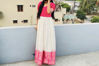 Picture of White and pink long frock