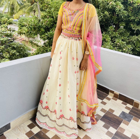 Picture of Neerus Brand - yellow and cream lehanga