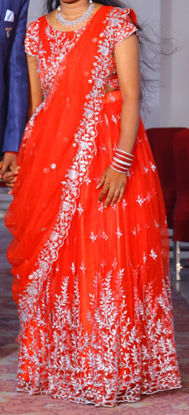 Picture of Red party wear lehanga