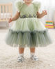 Picture of Pista green soft net party wear frock For 2-4Y