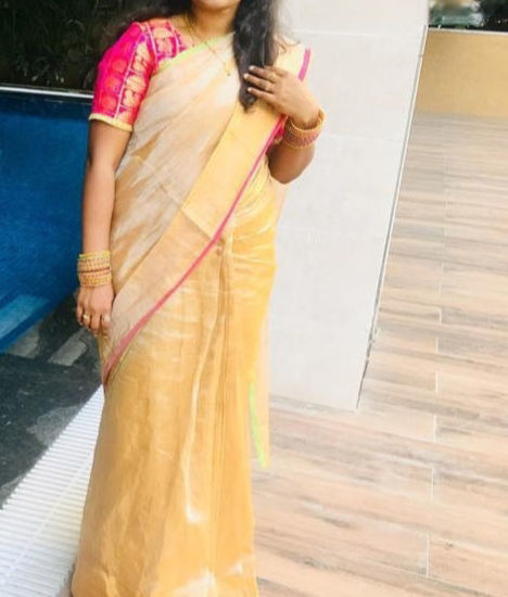 Picture of Gold Colour Uppada Silk blend saree