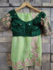 Picture of Never used Pista green saree with bottle green work blouse