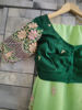 Picture of Never used Pista green saree with bottle green work blouse
