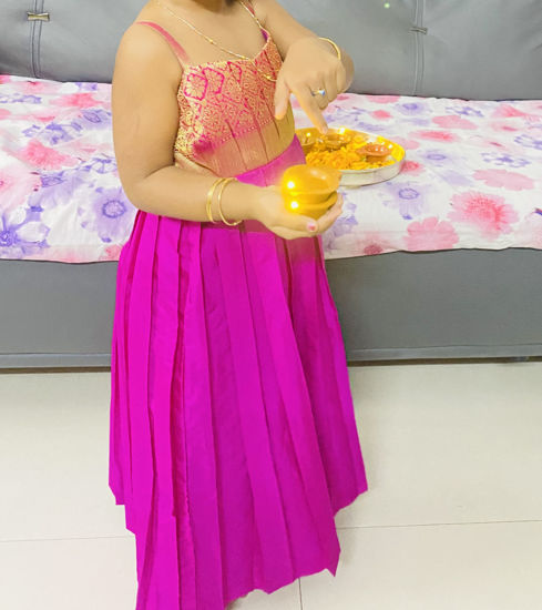 Picture of Cute Pink Ethinc Frock For 2-4Y