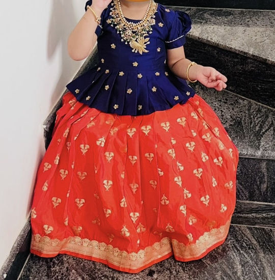 Picture of Banarasi katan lehenga blouse 2-3Y