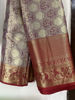 Picture of Maroon Semi Kanjeevaram saree with running blouse