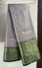 Picture of Lavender and green pattu saree