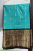 Picture of Semi gadwal saree with dark brown and sea green