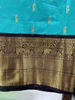 Picture of Semi gadwal saree with dark brown and sea green
