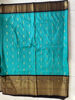 Picture of Semi gadwal saree with dark brown and sea green