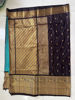 Picture of Semi gadwal saree with dark brown and sea green