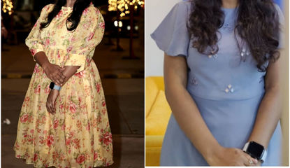 Picture of Pure Georgette midlength frock Combo