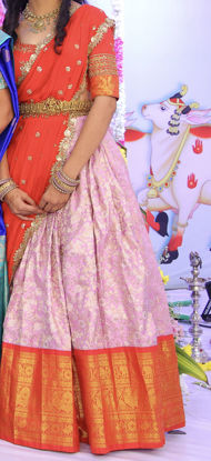 Picture of Traditional Kanchi pattu lehanga with maggam work blouse