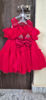 Picture of Red party wear net frock For 3-4Y