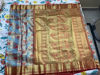 Picture of Never worn Peacock weave pattu  red border saree  with unstitched blouse