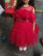 Picture of Red party wear net frock For 3-4Y
