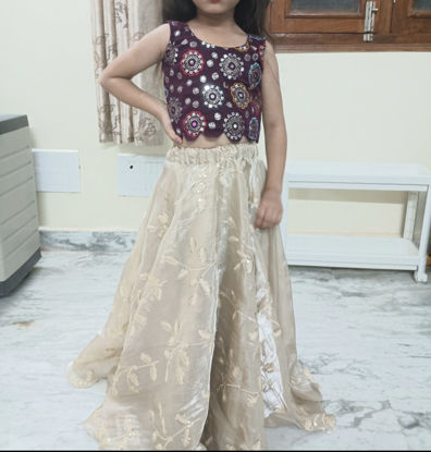 Picture of Satin lehanga with mirror blouse For 4-5Y