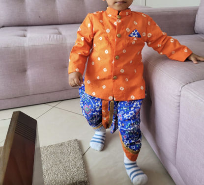 Picture of Utsav closets Raw silk kurta with silk pyjama For 1-2Y