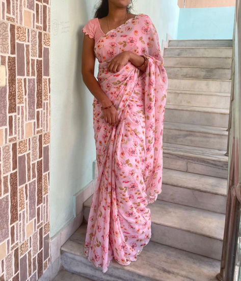 Picture of Pink Floral Saree