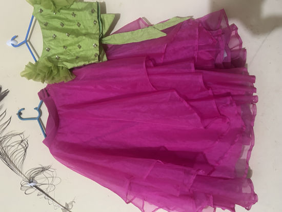 Picture of Pink organza lehenga For 8-10Y