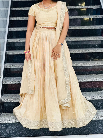 Picture of Myriti Brand Beige Tissue Lehenga