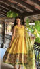 Picture of Yellow with green pen kalamkari anarkali