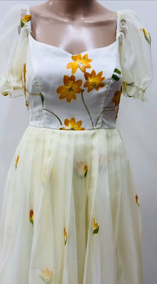 Picture of Hand painted soft organza frock