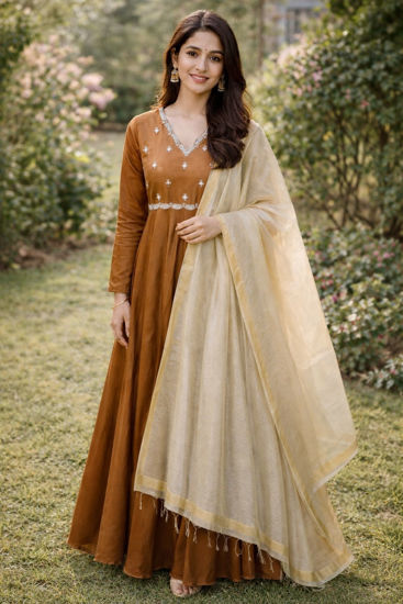 Picture of Never worn Copper gold anarkali dress