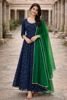 Picture of Georgette chikankari anarkali with organza dupatta