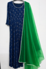 Picture of Georgette chikankari anarkali with organza dupatta