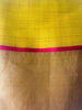 Picture of Yellow organza saree with contrast pink kora border
