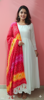 Picture of White long frock with dupata