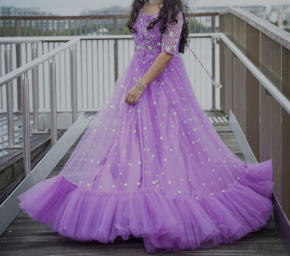 Picture of Lavender heavy party wear long frock