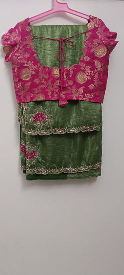 Picture of Never worn tissue party wear work saree with two blouses