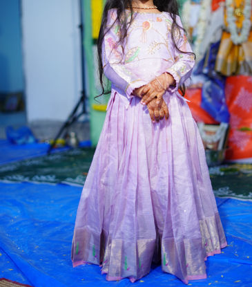 Picture of Beautiful Pastel lavender zari kota lehenga for 6-8Y
