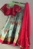 Picture of Pink and aqua floral lehenga