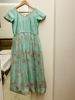 Picture of Sea Blue floral Anarkali with pink net Duppata